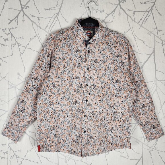 Jermyn & Bond Orange Floral Paisley 100% Cotton Shirt - Picture 1 of 3